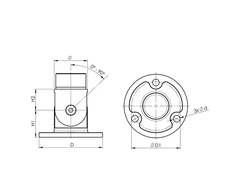 Edelstahl Wandanschluss mit Gelenk Geländer Fitting Winkel einstellbar Verbinder