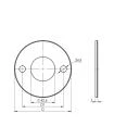 V2A Ronde Ankerplatte Ø100 / Ø43 x 6 2 Loch Ø11