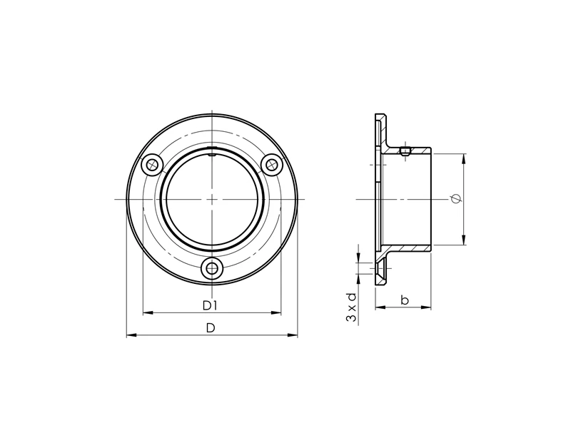 Edelstahl Steckfitting Wandflansch / Bodenflansch