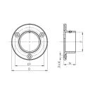 Edelstahl Steckfitting Wandflansch / Bodenflansch