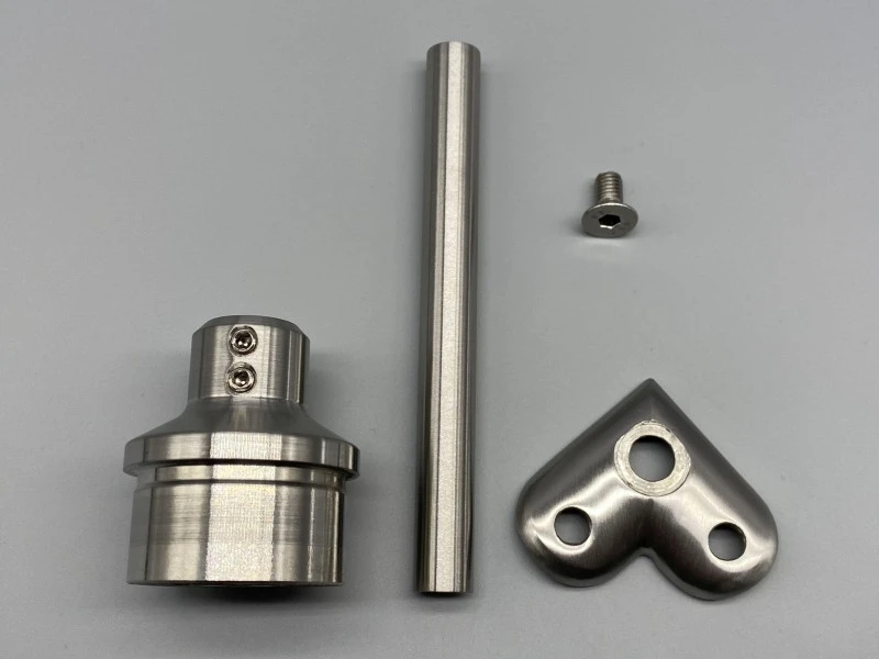 Edelstahl Handlaufstütze -STARR- 42,4 x 2 höhenverstellbar V2A, Handlaufträger Ø42 90°