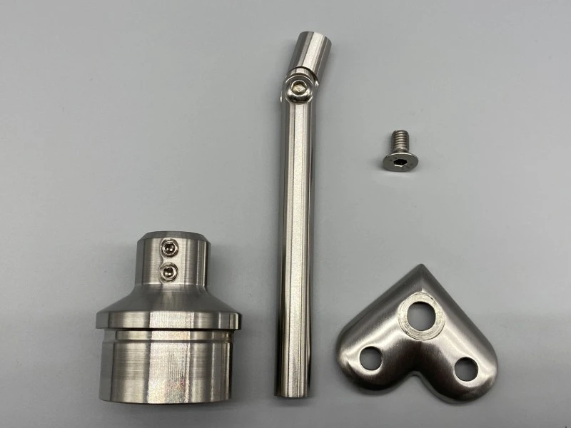 Edelstahl Handlaufstütze -GELENK- 42,4 x 2 höhenverstellbar V2A, Handlaufträger Ø42 90°