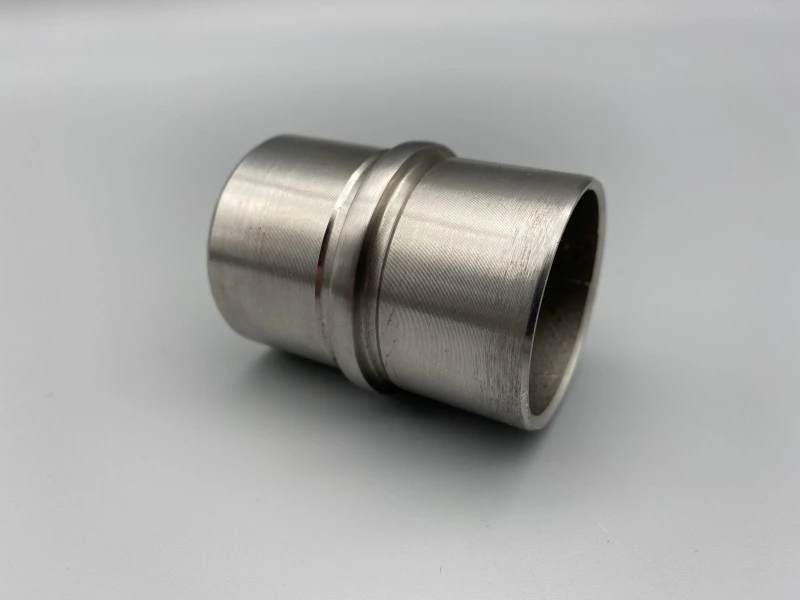 V2A Rohr-Verbinder mit Steg, Steckfitting für Rohr 42,4 x 2
