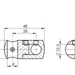 Doppel Querstabhalter Stabclip Kreuz-Verbinder für Rund - Ø 12 x 12 mm