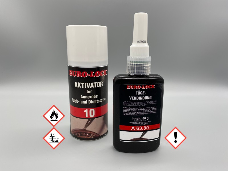 EURO-LOCK A63.80 Fügeverbindung 50 ml + EURO-LOCK LOS10-AN- Aktivator 150 ml