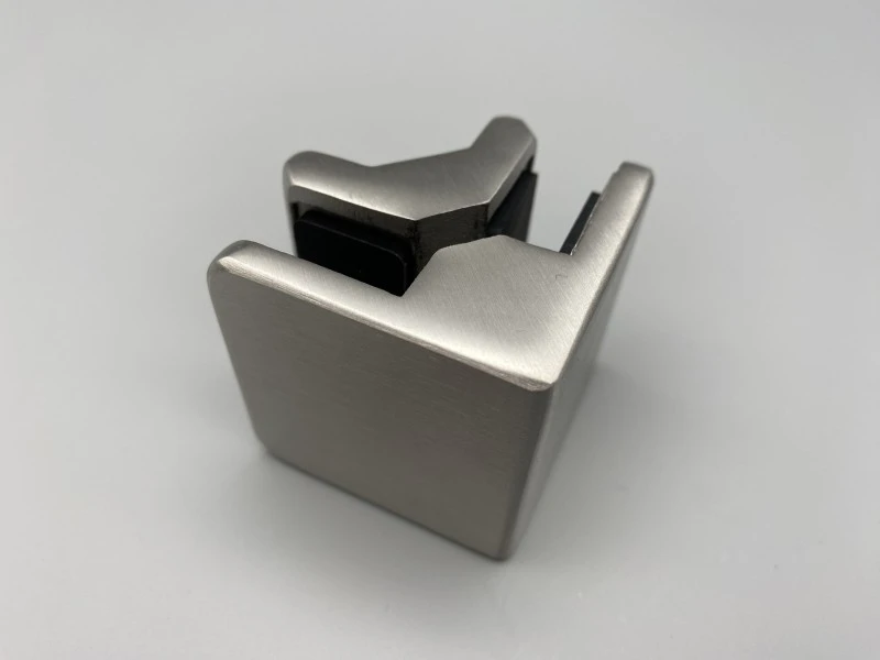 Edelstahl ECK-Glashalter 45 x 45  ECK-Glasklemme 6 -12,76 ECK-Klemmhalter Eckig V2A