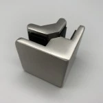 Edelstahl ECK-Glashalter 45 x 45  ECK-Glasklemme 6 -12,76 ECK-Klemmhalter Eckig V2A