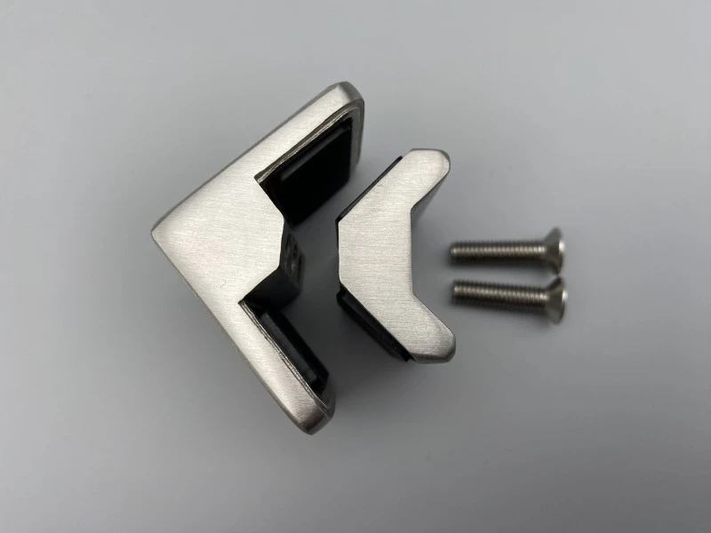 Edelstahl ECK-Glashalter 45 x 45  ECK-Glasklemme 6 -12,76 ECK-Klemmhalter Eckig V2A