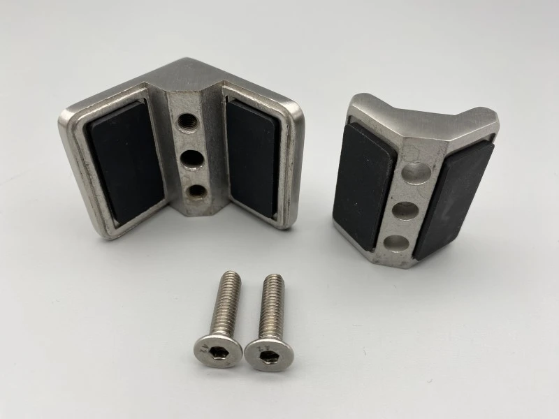 Edelstahl ECK-Glashalter 45 x 45  ECK-Glasklemme 6 -12,76 ECK-Klemmhalter Eckig V2A