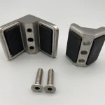 Edelstahl ECK-Glashalter 45 x 45  ECK-Glasklemme 6 -12,76 ECK-Klemmhalter Eckig V2A