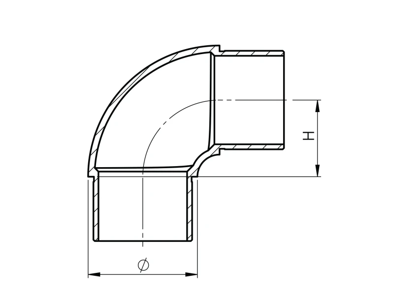 Edelstahl Eckbogen 90° Steckfitting Rohrbogen für Rohr 42,4 x 2 mm Verbinder