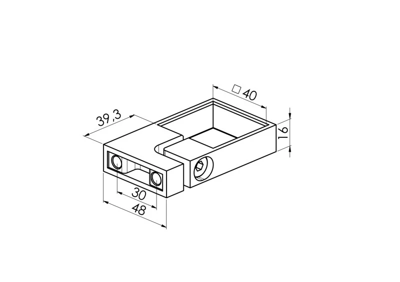 Edelstahl Rohrschelle zum Klemmen 40x40