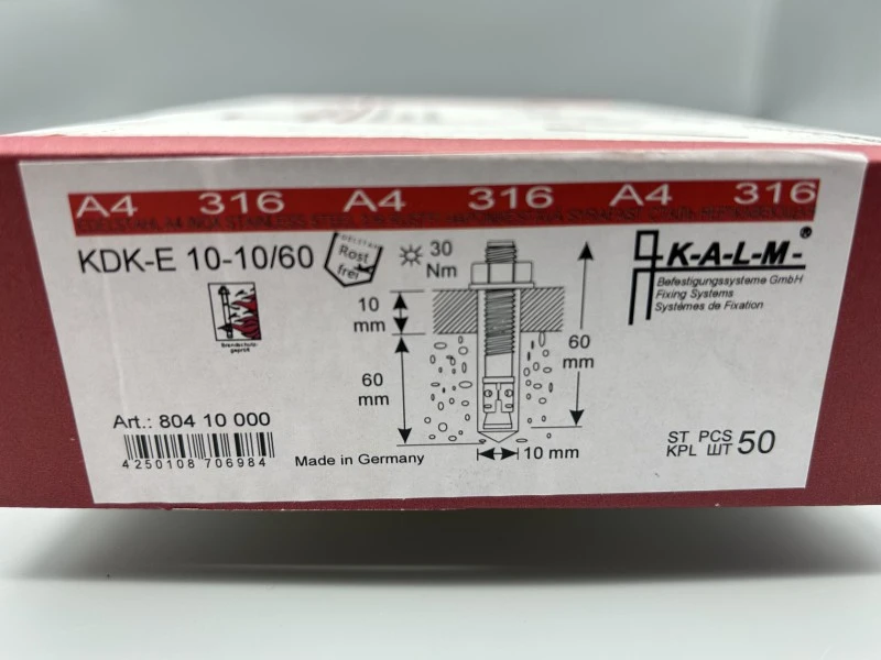 KALM Bolzenanker , Keilanker KDE 10-10/60 M10 Edelstahl A4