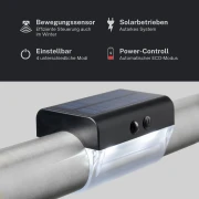 Outdoor LED SOLAR-Leuchten für Handlauf / Geländer Ø42,4 kaltweiß