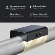 Outdoor LED SOLAR-Leuchten für Handlauf / Geländer Ø42,4 warmweiß