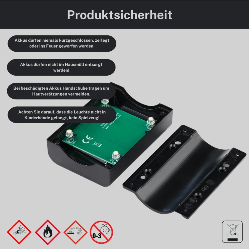 Outdoor LED SOLAR-Leuchten für Handlauf / Geländer Ø42,4 warmweiß