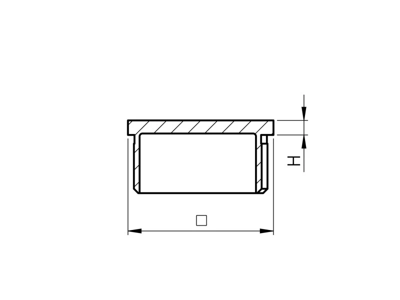 V2A Endkappe vierkant 40x40x2