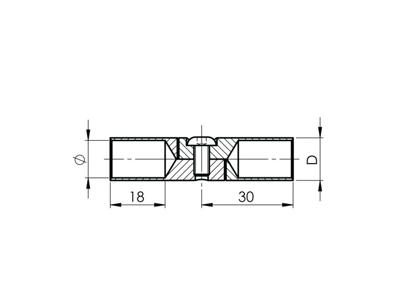 V2A Gelenkecke, Steckecke 90° für Querstab Ø12