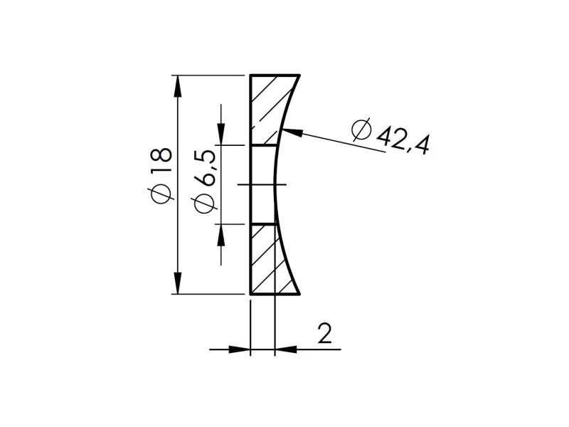 V2A Radienscheibe für Rohr 42 / 6,5 , Ausgleichscheibe, U-Scheibe, Adapter