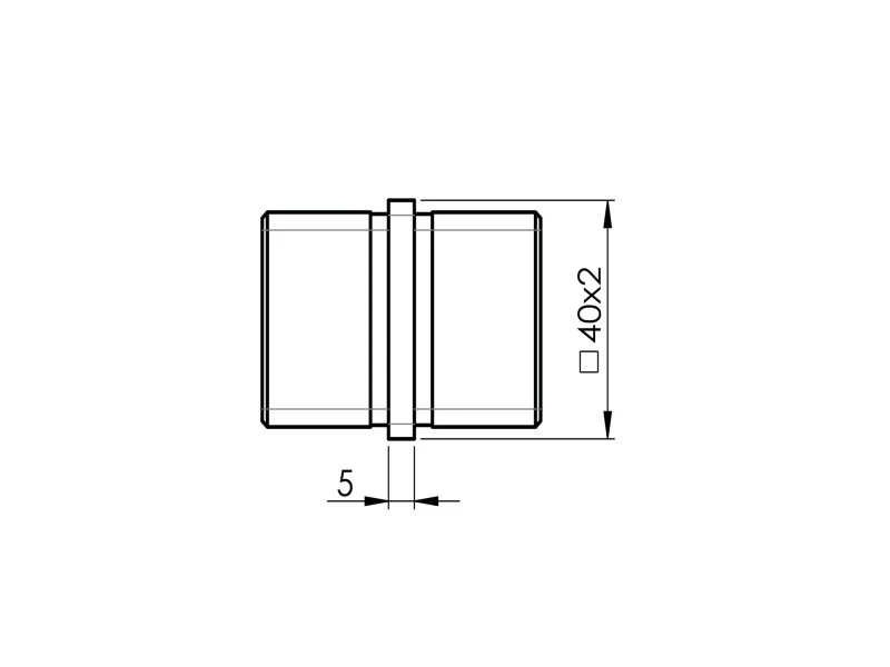 Verbinder für Vierkantrohr 40x40 x 2 mm steckbar V2A für Vierkantrohr 40x40 x 2 mm Steckfitting