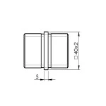 Verbinder für Vierkantrohr 40x40 x 2 mm steckbar V2A für Vierkantrohr 40x40 x 2 mm Steckfitting