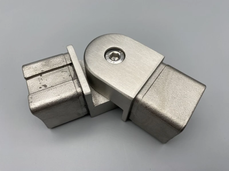 V2A Steckfitting Gelenk für Vierkantrohr 40x40 x 2 mm Winkel einstellbar Edelstahl 0° - 180°