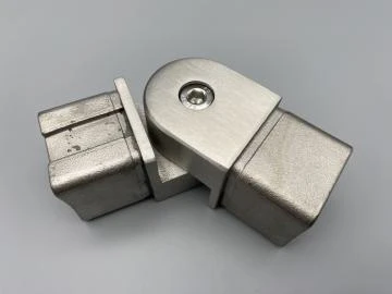 V2A Steckfitting Gelenk für Vierkantrohr 40x40 x 2 mm Winkel einstellbar Edelstahl 0° - 180°