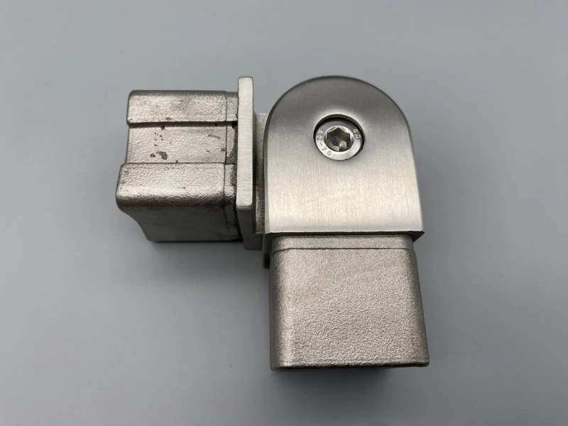V2A Steckfitting Gelenk für Vierkantrohr 40x40 x 2 mm Winkel einstellbar Edelstahl 0° - 180°